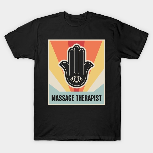 Retro Vintage Hamsa – Massage Therapist T-Shirt by MeatMan